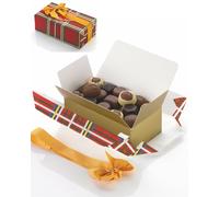 Ballotin de pralines belges de luxe 250 g - assortiment de 16 chocolats belges lait, noir et blanc - coffret cadeau élégant avec nœud doré - sans conservateurs