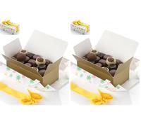 Ballotin de pralines belges de luxe 250 g, joliment emballé comme cadeau avec nœud. Sans conservateurs. Qualité supérieure absolue. (Lot de 2)