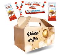 Ballotin Plaisir d'Offrir et son assortiment de 100 chocolats KINDER Schokobons, Mini Bueno, Country et Maxi
