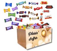 Ballotin Plaisir d'Offrir et son assortiment de 100 mini-chocolats Kinder Schokobons et Mini Bueno, Milka, Célébrations,Daim