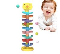 Ballrampenspielzeug - Rollturm 33cm Bahn, Kugel Stackspiel | Kreatives Lernspiel Motorik Greiftraining Turm Set Kindergarten Kinder Cartoon Schwein Geräusch Gift Aktivspaß for Zuhause Spielraum
