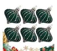 Balls de Noël en velours - Ensemble 6 Ornements Glitter, Pendentif Festif Brillant | Décoration d"arbres saisonniers lumineux, Accent élégant pour les vacances pour les célébrations intérieures Sortir