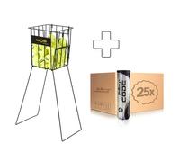 Balls Unlimited 25 tubes de 4 Code Black + panier ramasse balles nosize