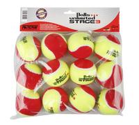 Balls Unlimited Stage 3 Tennis Balls Bag 12 Units Jaune