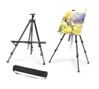 BALLSHOP Chevalet en aluminium 52-160 cm chevalet de champ réglable noir affichage studio chevalet trépied support + sac pour toile affiche mariage croquis peinture (1)