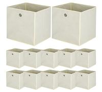 BALLSHOP Lot de 4/8/10/12 Cubes de Rangement, bacs cubiques de rangement pliables, pour Jouets, Vêtements, Chambre d'enfant - 32 x 32 x 32 cm/Beige/Gris/Noir (Lot de 12 Beige)