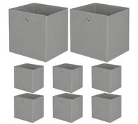 BALLSHOP Lot de 4/8/10/12 Cubes de Rangement, bacs cubiques de rangement pliables, pour Jouets, Vêtements, Chambre d'enfant - 32 x 32 x 32 cm/Beige/Gris/Noir (Lot de 8 Gris)