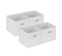BALLSHOP Lot de 4/8/10/12 Cubes de Rangement, bacs cubiques de rangement pliables, pour Jouets, Vêtements, Chambre d'enfant - 32 x 32 x 32 cm/Beige/Gris/Noir (Lot de 4 Blanc)