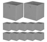 BALLSHOP Lot de 4/8/10/12 Cubes de Rangement, bacs cubiques de rangement pliables, pour Jouets, Vêtements, Chambre d'enfant - 32 x 32 x 32 cm/Beige/Gris/Noir (Lot de 12 Gris)