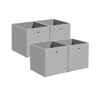 BALLSHOP Lot de 4/8/10/12 Cubes de Rangement, bacs cubiques de rangement pliables, pour Jouets, Vêtements, Chambre d'enfant - 32 x 32 x 32 cm/Beige/Gris/Noir (Lot de 4 Gris)