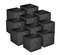 BALLSHOP Lot de 4/8/10/12 Cubes de Rangement, bacs cubiques de rangement pliables, pour Jouets, Vêtements, Chambre d'enfant - 32 x 32 x 32 cm/Beige/Gris/Noir (Lot de 10 Noir)