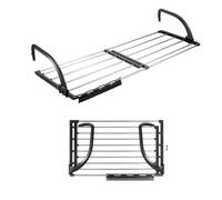 BALLSHOP Séchoir Suspendu, étendoir à Suspendre avec Longueur d'étendage de 62-110cm,Bras Ajustables et Solides，pour Balustrade de Balcon, terrasse