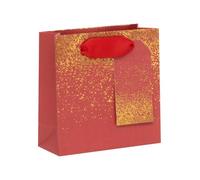 Ballyhoo Petit sac cadeau d'anniversaire rouge scintillant 14 x 14 x 6 cm Idéal pour les petits cadeaux