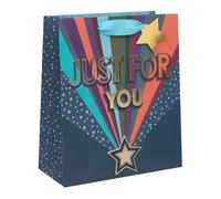 Ballyhoo Sac cadeau Happy Birthday Just for You Star Rays, 25,3 x 21,5 x 10,2 mm, multicolore