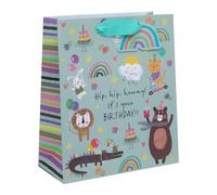 Ballyhoo Sac cadeau Happy Birthday - Taille M - Multicolore - 25,3 x 21,5 x 10,2 mm