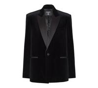 Balmain - Blazer 1 bouton en velours et satin - Homme - Vestes - Noir - Taille: XL