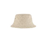 Balmain - Bob Monogramme Jacquard Ivoire et Blanc - Homme - Accessoires - Beige - Taille: M
