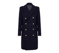 Balmain - Coat in felted double-faced wool - Homme - Manteaux - Bleu - Taille: S