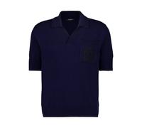 Balmain - Écusson Embroidered Knit Polo - Homme - Pulls - Bleu - Taille: L