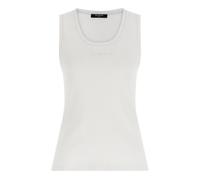 Balmain, Femme, Tops, Blanc, Taille: 38 FR Débardeur Côtelé en Coton