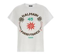 Balmain, Femme, Tops, Blanc, Taille: 40 FR T-shirt avec imprimé Club