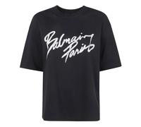Balmain, Femme, Tops, Noir, Taille: 36 FR Boxy T-shirt
