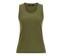 Balmain, Femme, Tops, Vert, Taille: 38 FR Débardeur Côtelé en Coton