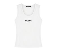Balmain - Paris Tank Top - Femme - Tops - Blanc - Taille: 40 FR