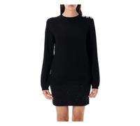 Balmain - Haut en maille à monogramme - Femme - Pulls - Noir - Taille: 38 FR