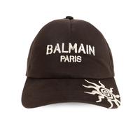 Balmain, Homme, Accessoires, Brun, Taille: ONE Size Casquette en coton avec broderie Paris et Soleil