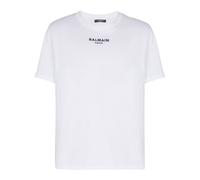 Balmain, Homme, Tops, Blanc, Taille: XL T-shirt brodé Paris
