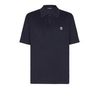 Balmain, Homme, Tops, Bleu, Taille: M Polo en coton brodé