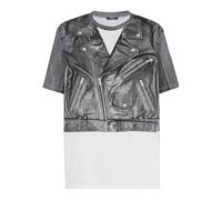 Balmain, Homme, Tops, Noir, Taille: 3XL T-shirt avec imprimé veste de motard