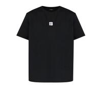 Balmain, Homme, Tops, Noir, Taille: 3XL T-shirt avec logo brodé