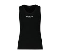 Balmain - Paris Embroidered Vest Top - Femme - Tops - Noir - Taille: 38 FR