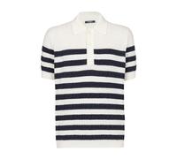Balmain - Polo en maille rayée avec monogramme - Homme - Tops - Multicolore - Taille: L
