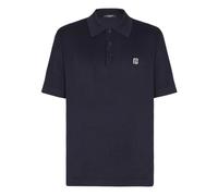 Balmain - Polo en soie - Homme - Tops - Bleu - Taille: L