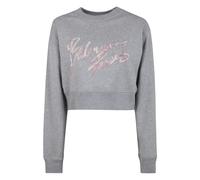 Balmain - Pull Court à Encolure Ronde - Femme - Sweatshirts et sweats à capuche - Gris - Taille: 40 FR