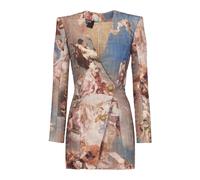 Balmain - Robe portefeuille en jacquard monogramme imprimé Sky - Femme - Robes - Multicolore - Taille: 34 FR