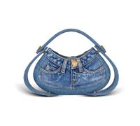 Balmain - Sac Jolie Madame Medium en denim - Femme - Sacs - Bleu - Taille: ONE Size