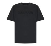 Balmain - T-shirt ample avec broderie logo vintage - Homme - Tops - Gris - Taille: XL