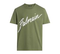 Balmain - T-shirt Signature Imprimée - Homme - Tops - Vert - Taille: 3XL