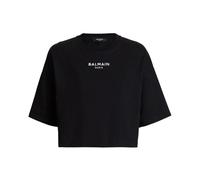 Balmain - T-shirt Paris Brodé - Femme - Tops - Noir - Taille: 40 FR