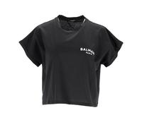 Balmain - Tee-shirt avec Logo en Coton Noir - Femme - Tops - Noir - Taille: 42 FR