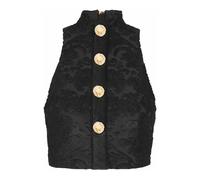 Balmain - Top à boutons et motif baroque - Femme - Tops - Noir - Taille: 38 FR