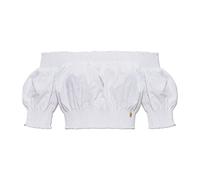 Balmain - Top Bardot en popeline - Femme - Blouses et Chemises - Blanc - Taille: 38 FR