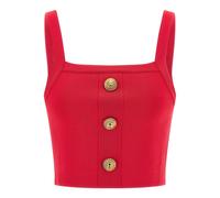 Balmain - Top Bralette en Maille avec Boutons - Femme - Tops - Rose - Taille: 38 FR