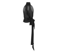 Balmain - Top en mousseline de soie dos nu - Femme - Tops - Noir - Taille: 34 FR