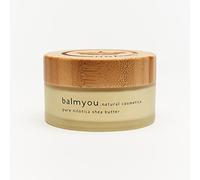 balmyou Pur beurre de karité nilotique Dans un bocal en verre de 100 ml Avec couvercle en bambou Cosmétique naturel certifié d’Ouganda Produit non raffiné, pressé à froid et végane Sans additifs