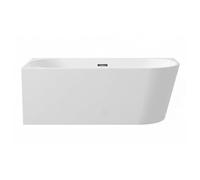 Balneo Baignoire îlot gauche 280 L - Design d’angle minimaliste avec bonde Click-Clack chromée - Baignoire d’angle îlot 160 x 80 cm, acrylique 3,5 mm pour meilleure rétention de chaleur - cadre acier